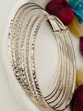 Vintage Semanario/ 7 day bracelets Diamond Cut Made in Italy .925 silver